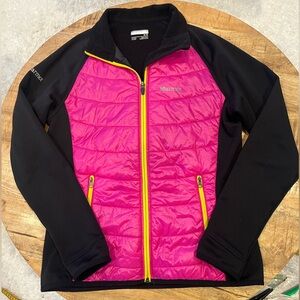 Marmot Women's Variant Insulated Jacket in a black and pink sz M